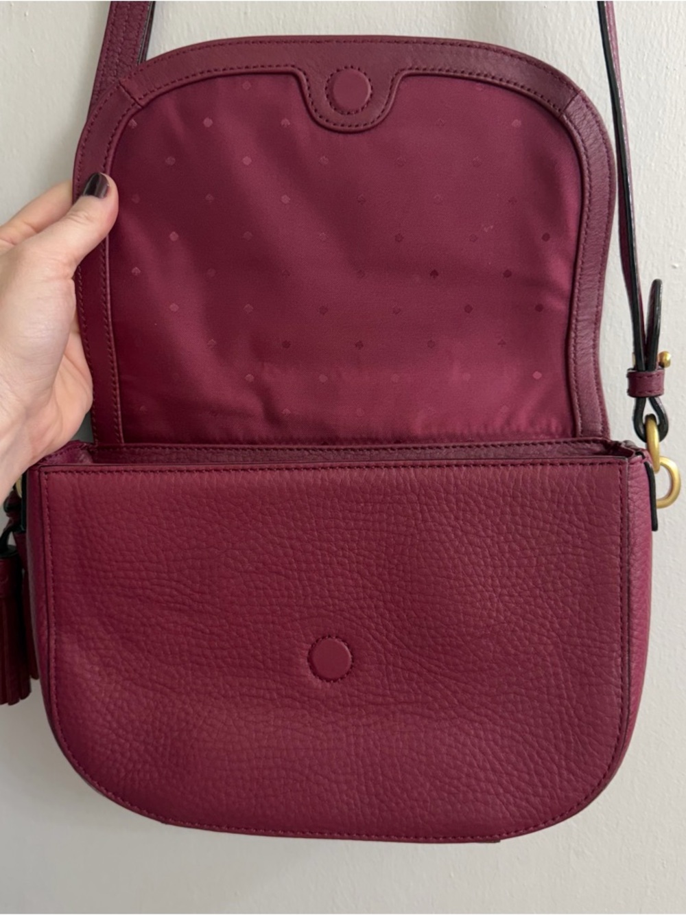 Kate Spade ♠️ Raspberry Tassel Purse - Picture 10 of 11